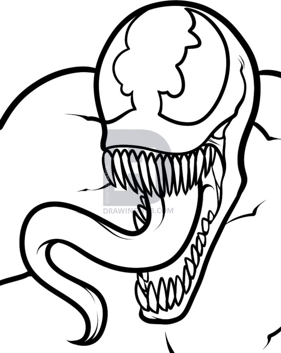 574x720 How To Draw Venom Easy, Step - Easy Drawing Images