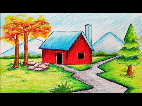 480x360 How To Draw A Scenery Of Winter Season Step - Easy Drawing Of Winter Season