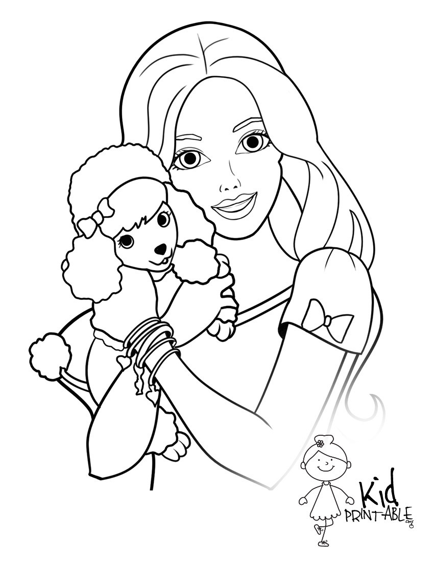 850x1100 Barbie Easy Drawing For Coloring Pages Barbie - Easy Drawing Pages
