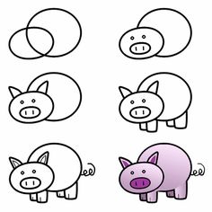 236x236 How To Draw A Pig And Other Easy Animals Draws Like - Easy Drawing Pictures Of Animals