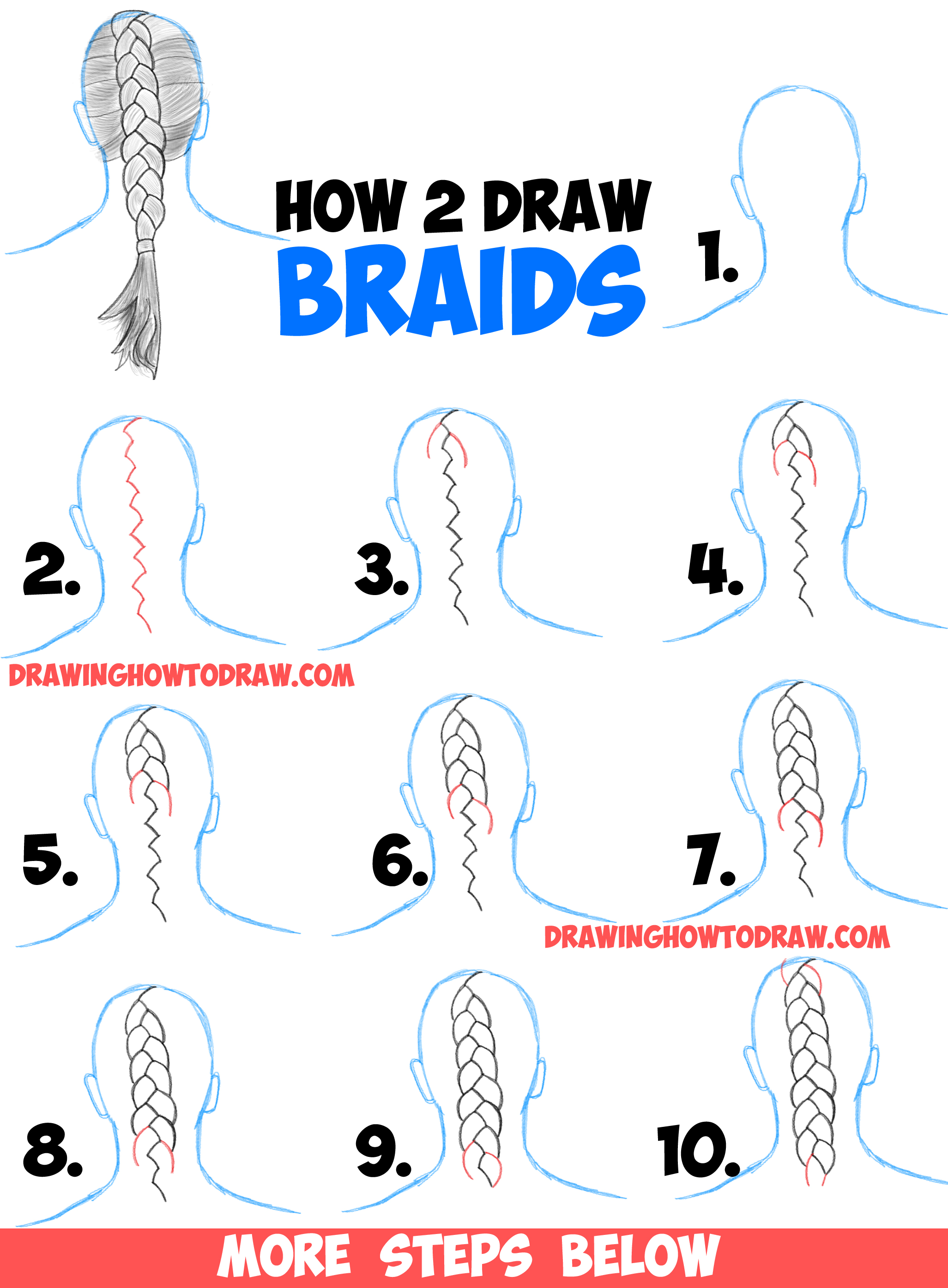 2053x2790 How To Draw Braids With Easy Step - Easy Drawing Tutorials