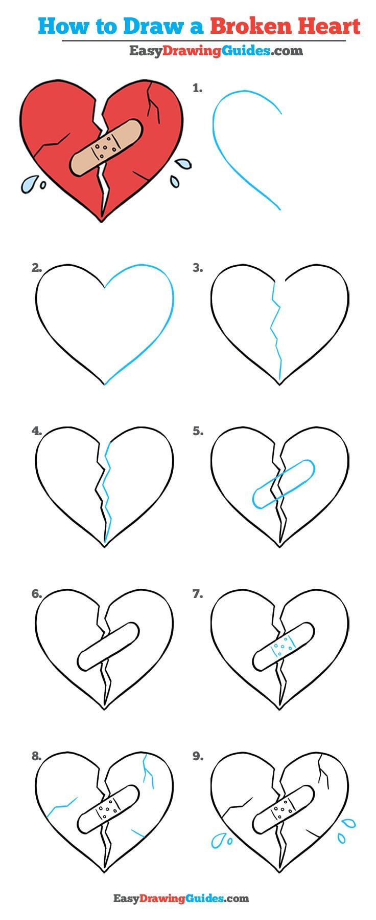 736x1797 How To Draw A Broken Heart - Easy Drawing Tutorials