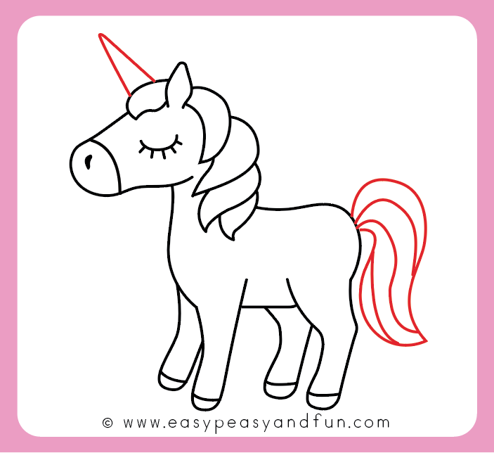 703x644 How To Draw An Unicorn - Easy Drawings