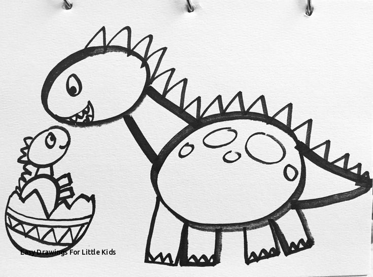 735x546 Easy Drawings For Little Kids Tutorial How To Draw A Dinosaur - Easy Drawings For Little Kids