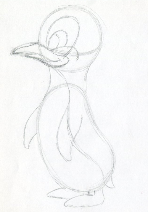 500x715 Let's Draw Cartoon Penguin Cute! - Easy Drawings To Draw