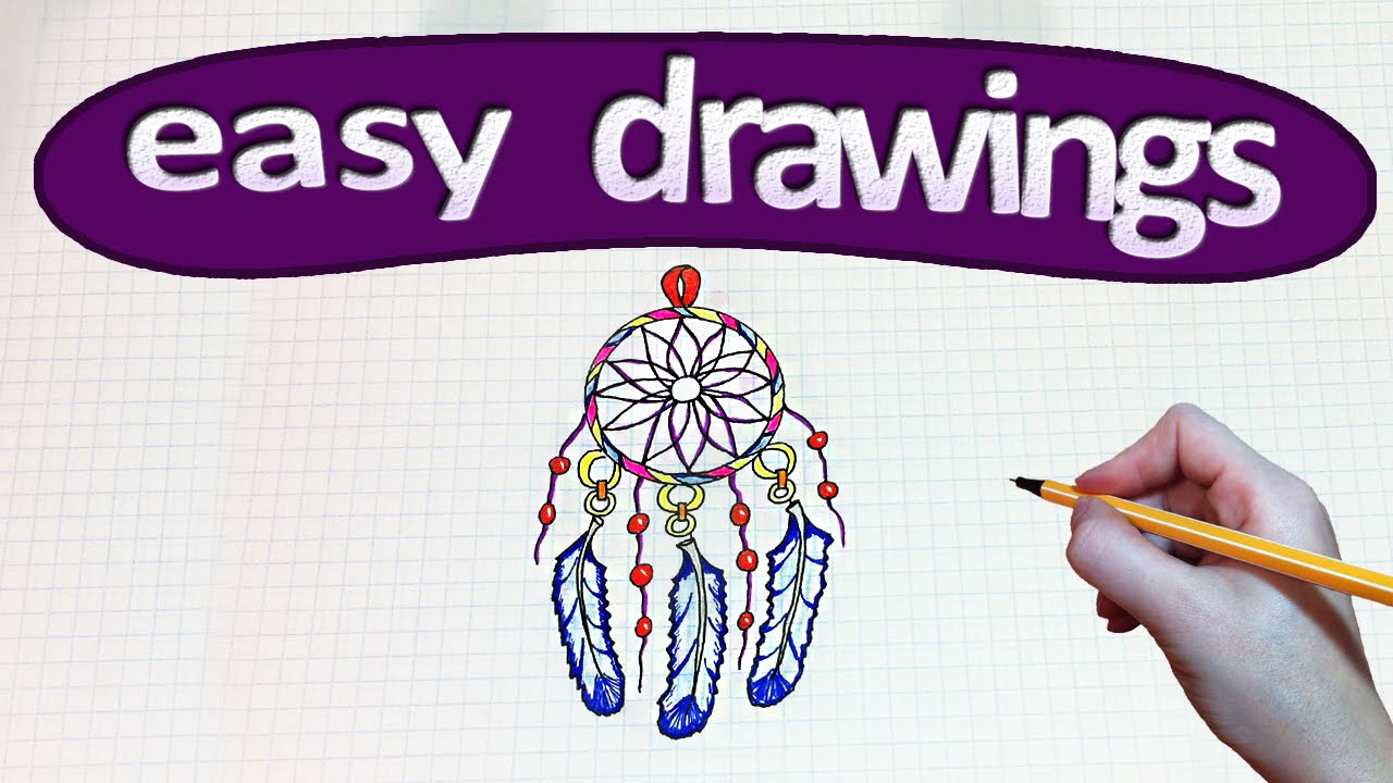 1280x720 Easy Drawings - Easy Dream Catcher Drawing