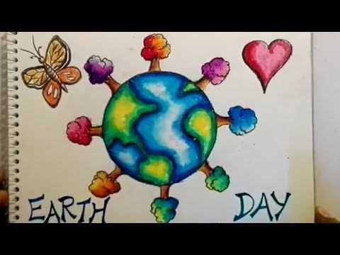 480x360 earth day drawing for kids save earth, save environment drawing - Easy Earth Drawing