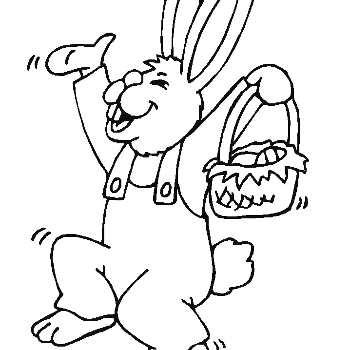 718x718 easter bunny drawing easy free printable easter bunny coloring - Easy Easter Bunny Drawing
