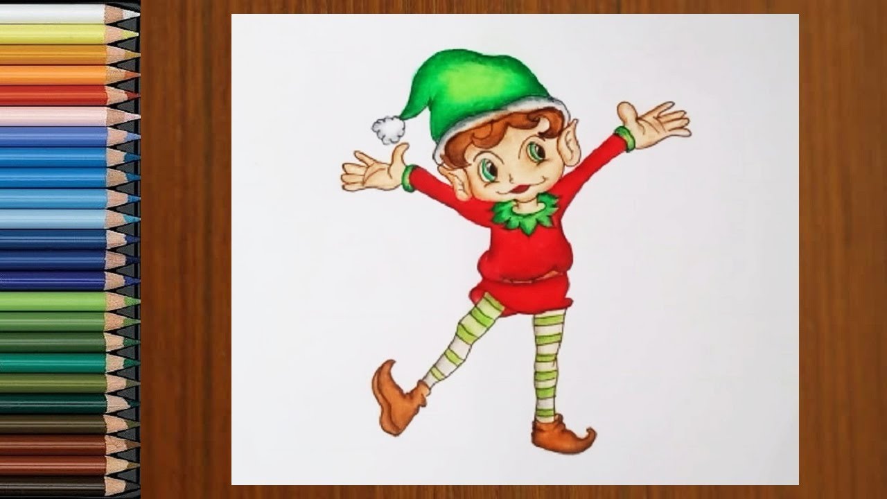 1280x720 How To Draw Christmas Elf Step - Easy Elf Drawing