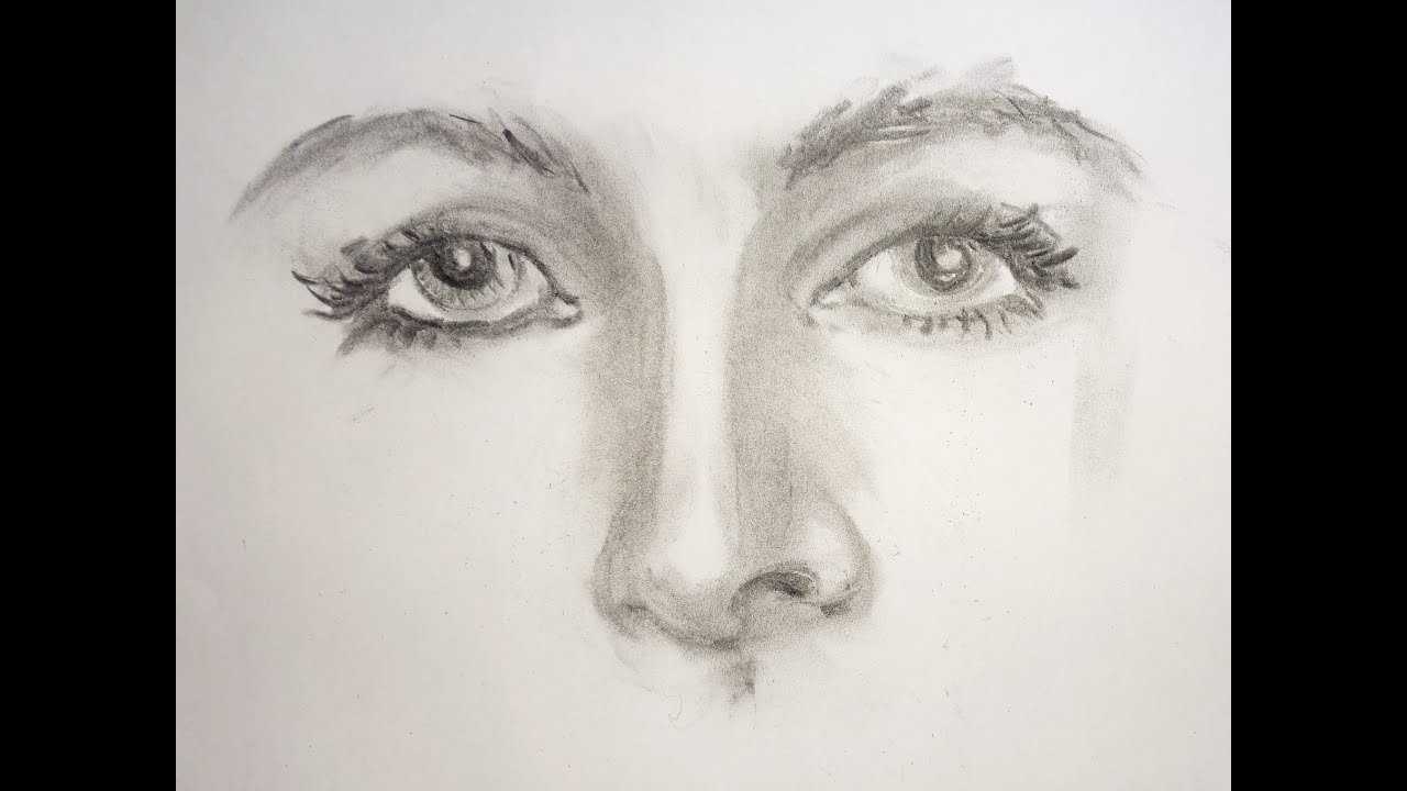 1280x720 How To Draw With Charcoal Pencils - Easy Face Drawing Pencil