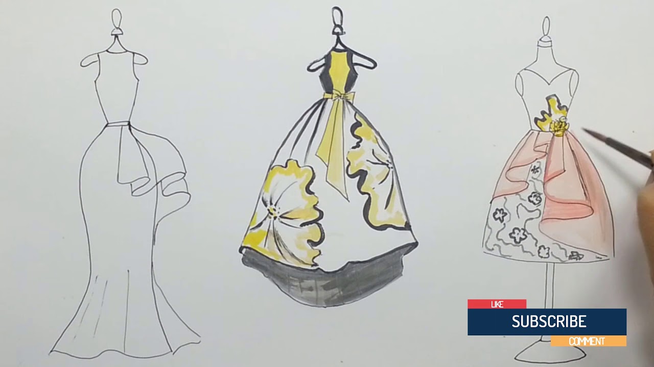 1280x720 How To Draw Fashion Designs Teach Drawing Dress For Party - Easy Fashion Drawing