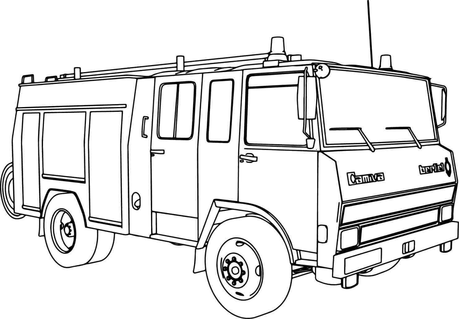 1485x1031 Fire Truck Drawing Easy Drawing Fine Art - Easy Fire Truck Drawing