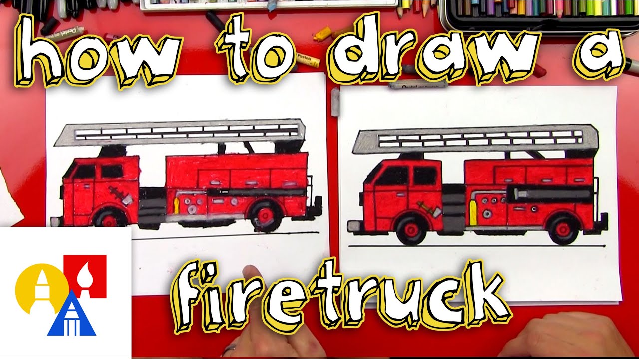 1280x720 How To Draw A Fire Truck - Easy Fire Truck Drawing