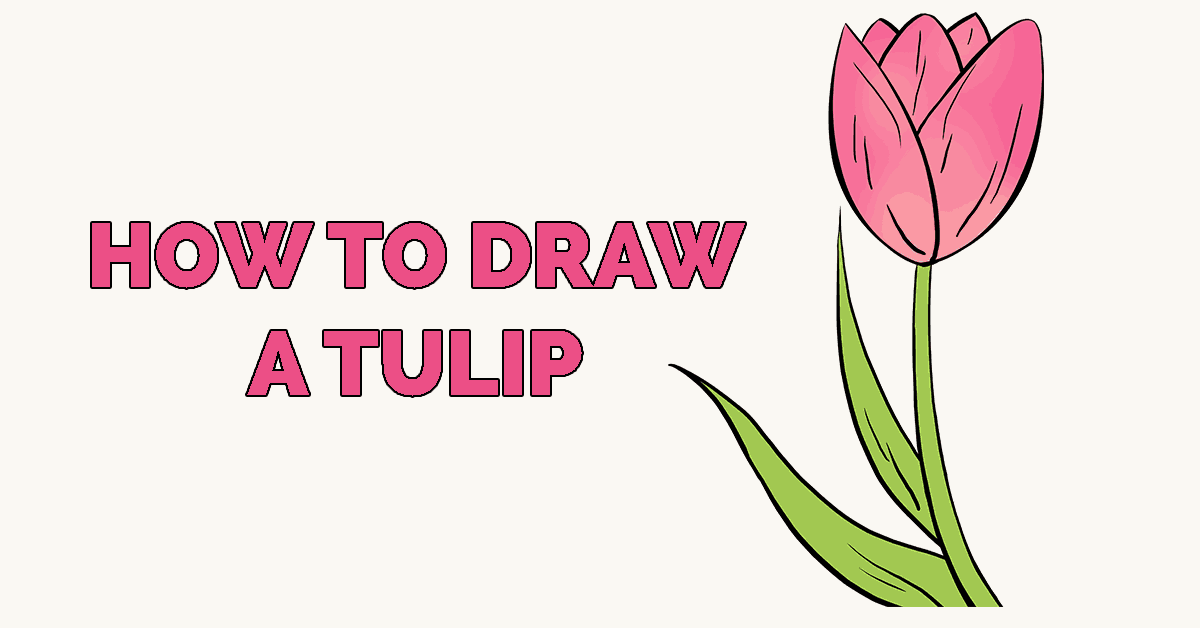 1200x628 How To Draw A Tulip Really Easy Drawing Tutorial - Easy Flower Drawing Tutorial