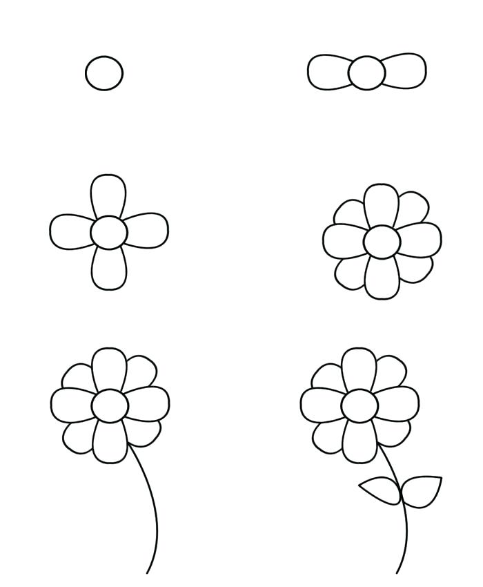 700x850 Howto Draw A Flower Flower Image Gallery Learn To Draw A Flower - Easy Flowers Drawing Step By Step