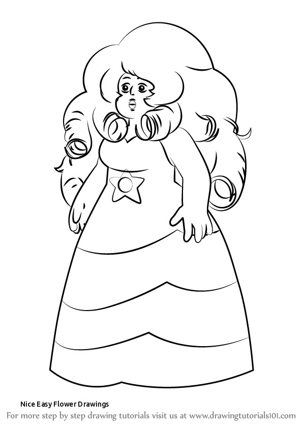 598x844 nice easy flower drawings rose flower drawing step step - Easy Flowers Drawing Step By Step