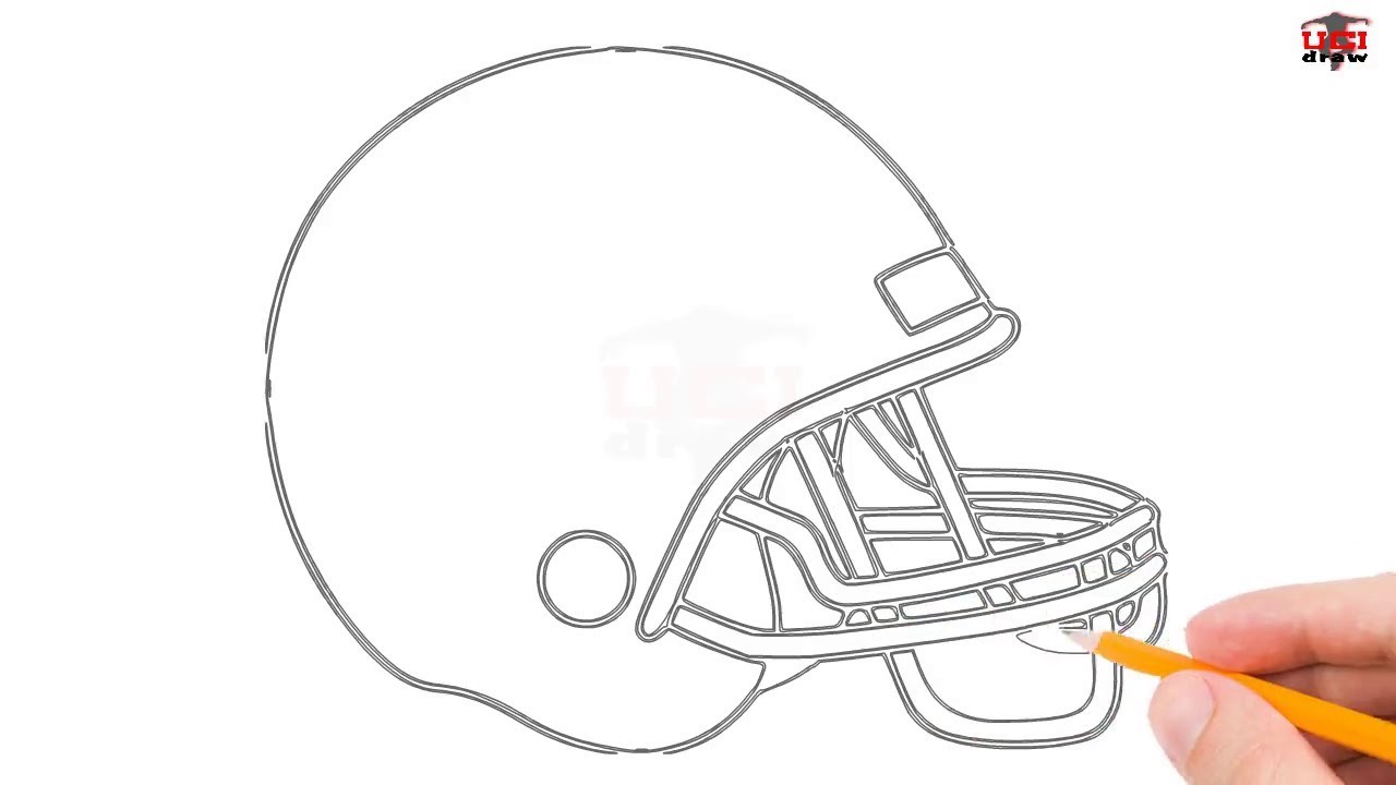 1280x720 How To Draw A Football Helmet Step - Easy Football Helmet Drawing