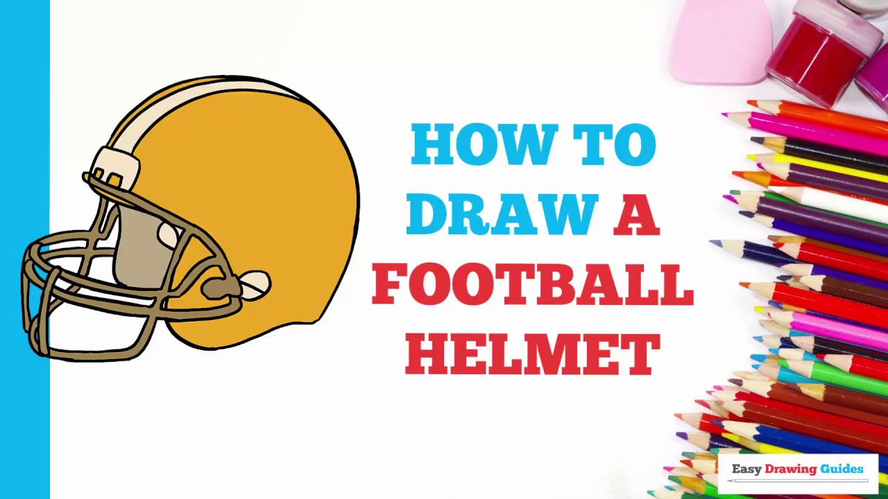 1280x720 How To Draw A Football Helmet In A Few Easy Steps Drawing - Easy Football Helmet Drawing