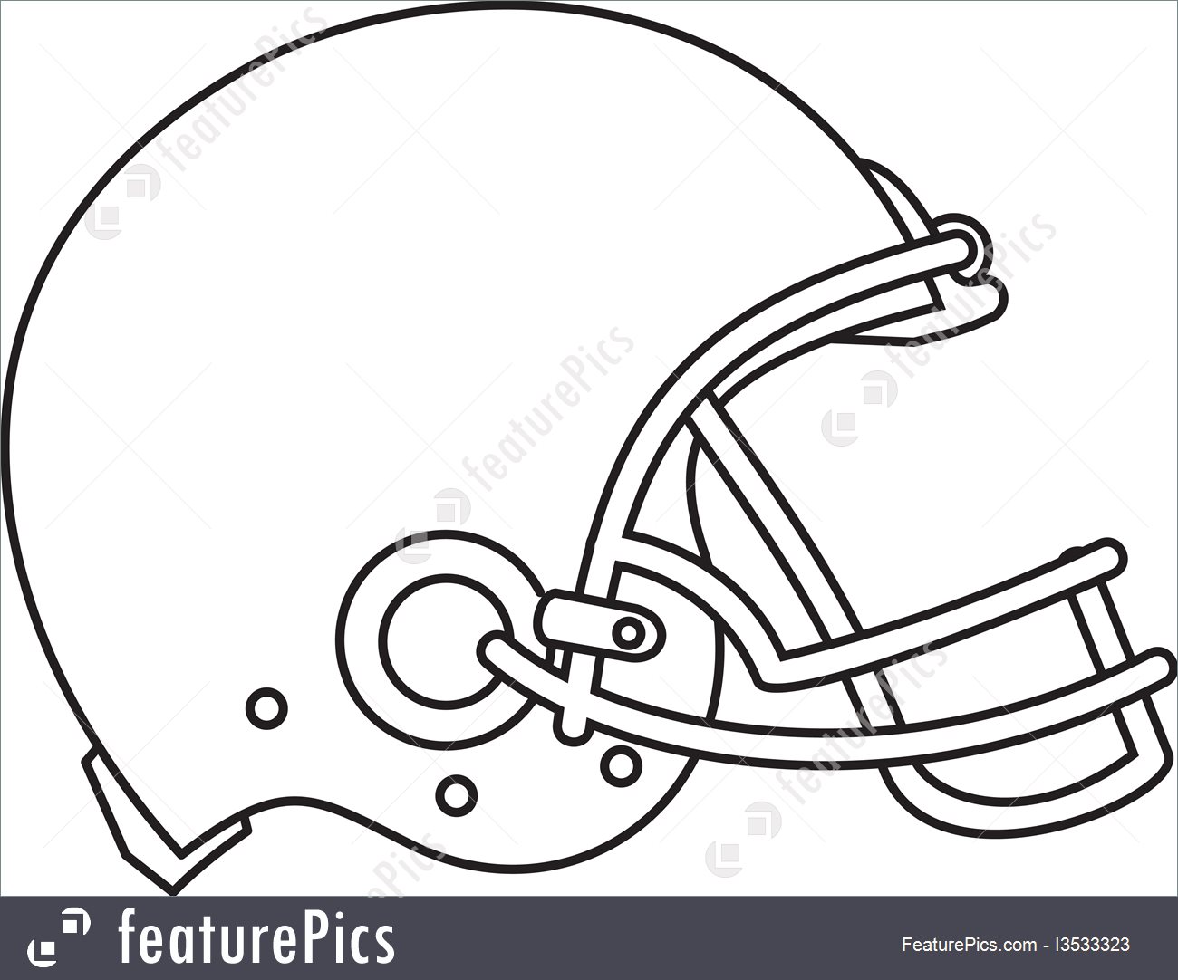 1300x1082 Illustration Of American Football Helmet Line Drawing - Easy Football Helmet Drawing