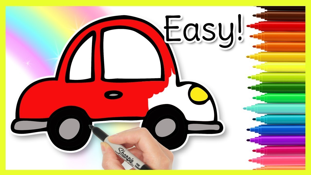 1280x720 How To Draw A Car - Easy For Kids Drawing