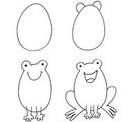 191x177 Simple Drawing Elephant, Frog And Lion Key Kids - Easy Frog Drawing For Kids