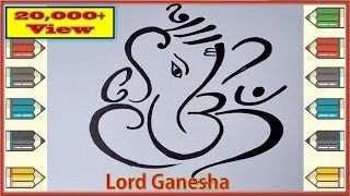320x180 how to draw ganesh ji diwali easy drawing of ganesha with om - Easy Ganesh Drawing