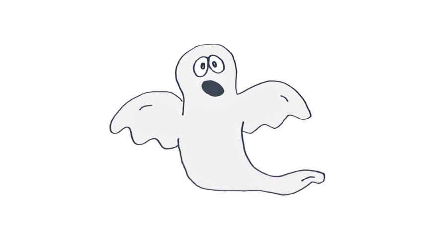 854x480 How To Draw An Easy Ghost - Easy Ghost Drawing