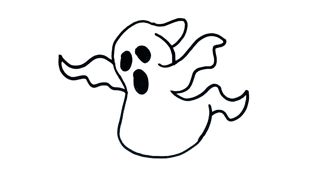 1280x720 how to draw ghost easy ghost drawing for kids - Easy Ghost Drawing