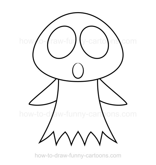 500x529 How To Draw A Ghost - Easy Ghost Drawing