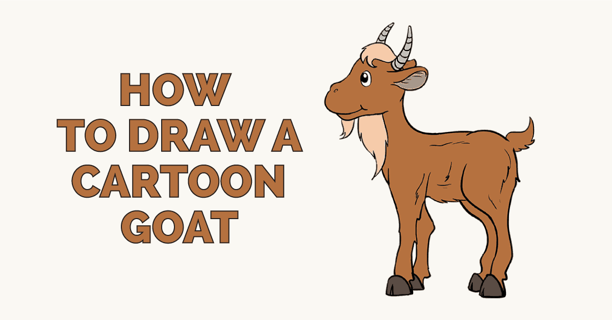 1200x628 How To Draw A Cartoon Goat In A Few Easy Steps Easy Drawing Guides - Easy Goat Drawing