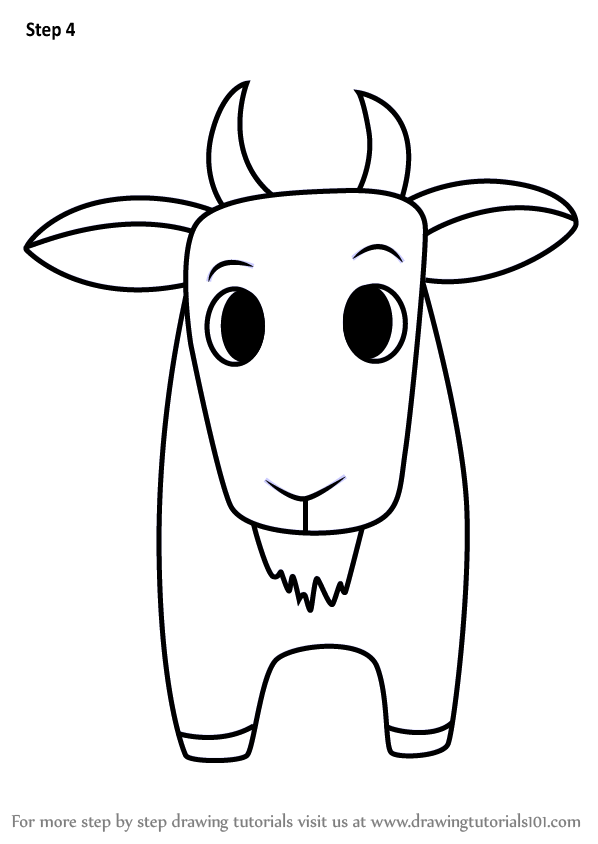 598x844 Learn How To Draw A Goat For Kids Easy - Easy Goat Drawing