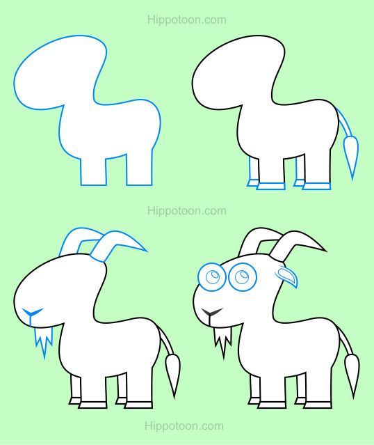 538x639 Simple Drawing Lesson On How To Draw A Goat Sketching - Easy Goat Drawing