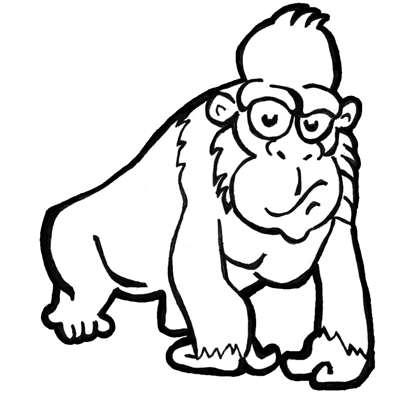 400x400 How To Draw Cartoon Gorillas Apes With Easy Step - Easy Gorilla Drawing