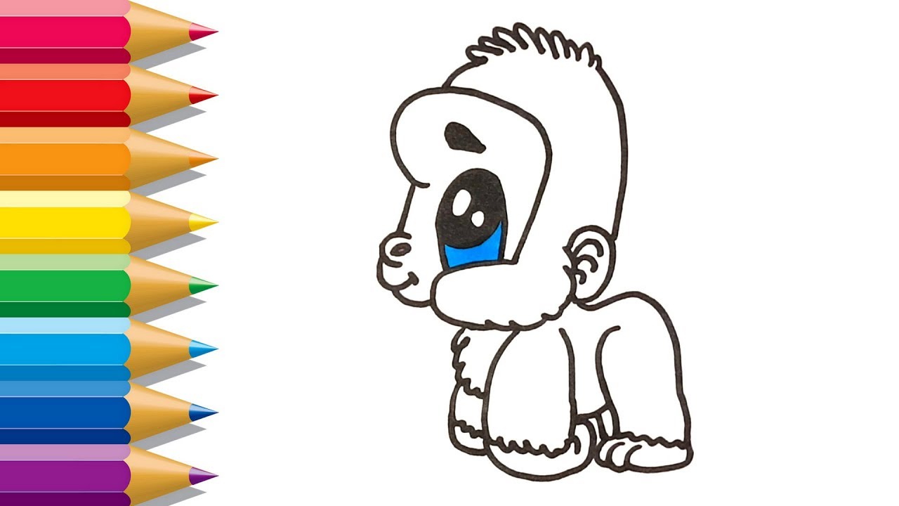 1280x720 How To Draw Monkeys Gorilla Easy Drawing Video Gorilla - Easy Gorilla Drawing