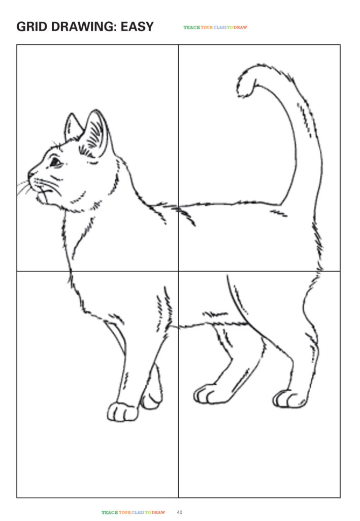 709x1024 Easy Grid Cat - Easy Grid Drawings