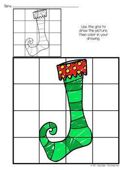 270x350 Christmas Grid Drawings - Easy Grid Drawings