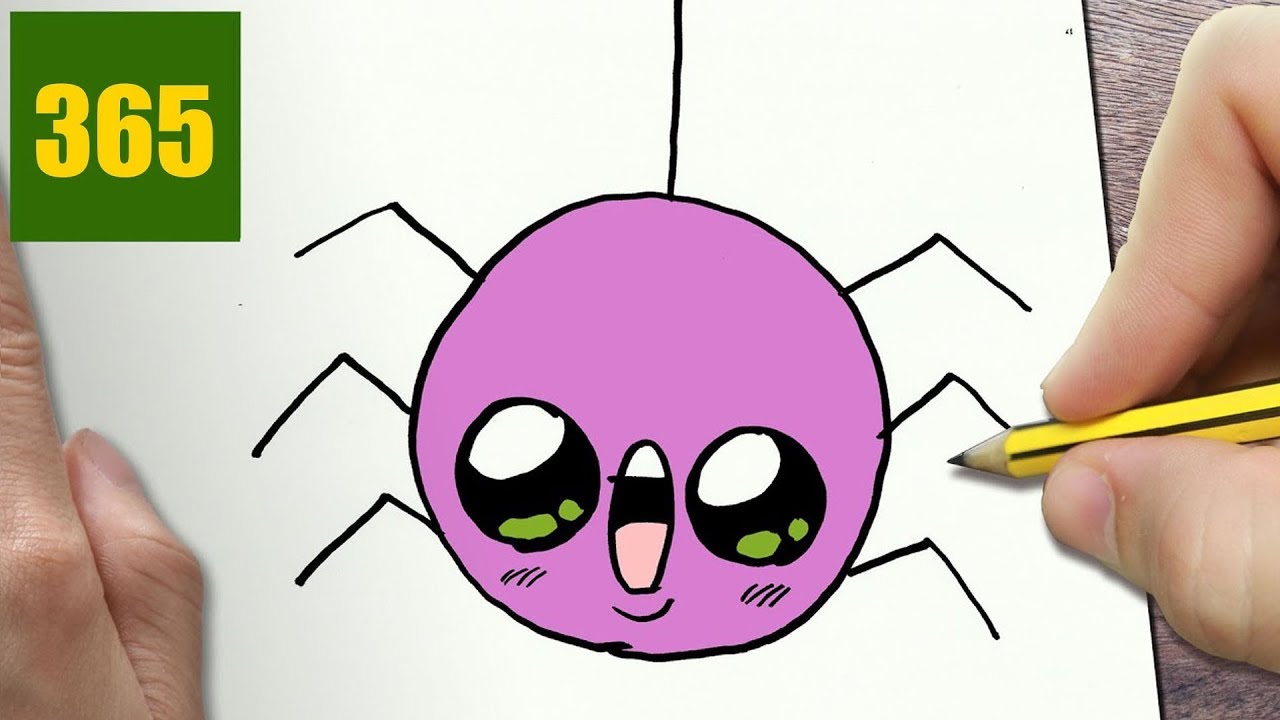 1280x720 How To Draw A Halloween Spider Cute, Easy Step - Easy Halloween Drawings