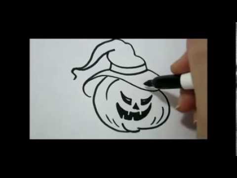 480x360 How To Draw Halloween Easy Pumpkin Face - Easy Halloween Drawings