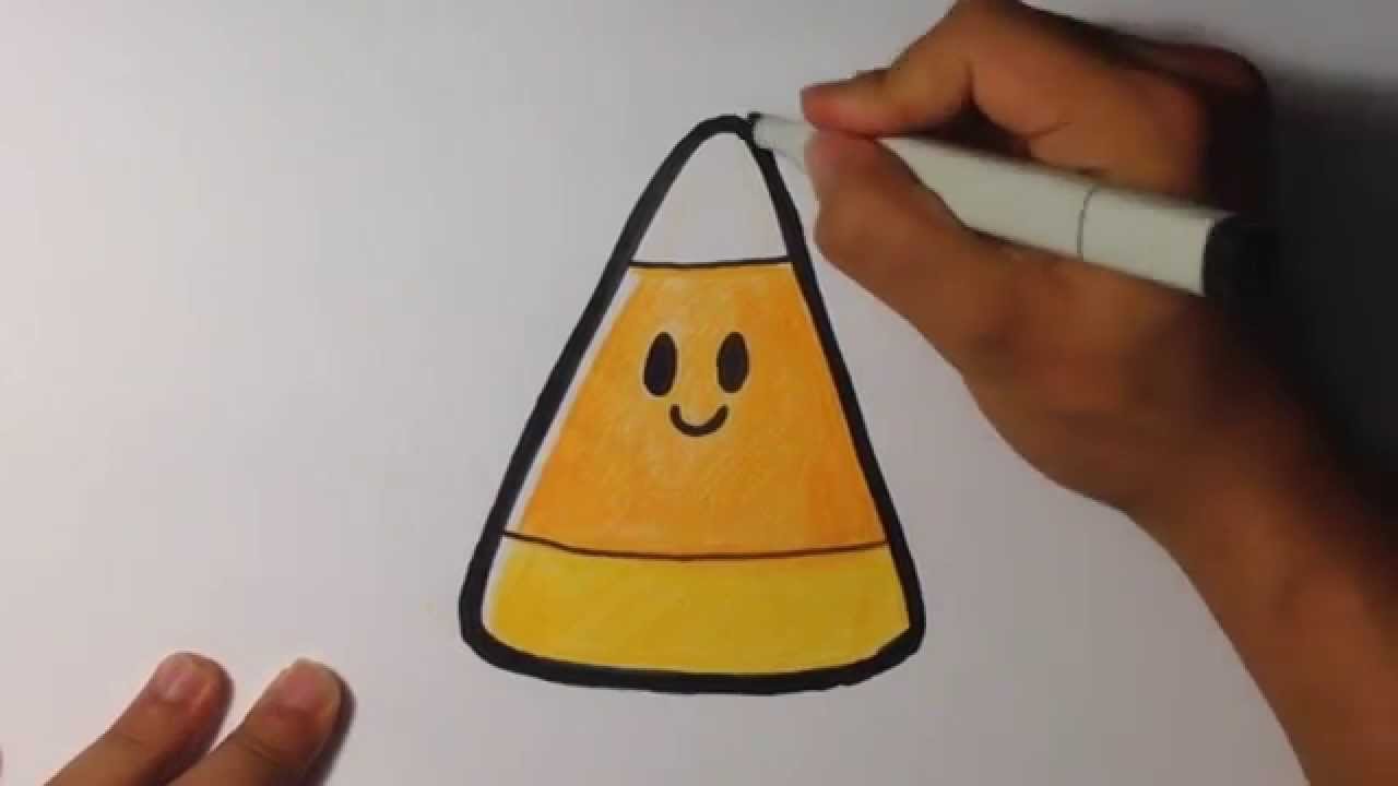 1280x720 How To Draw Cute Candy Corn - Easy Halloween Drawings