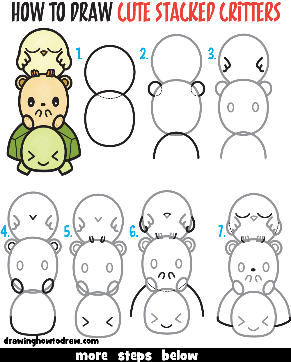 1000x1243 learn how to draw cute cartoon turtle, hamster, bird - Easy Hamster Drawing