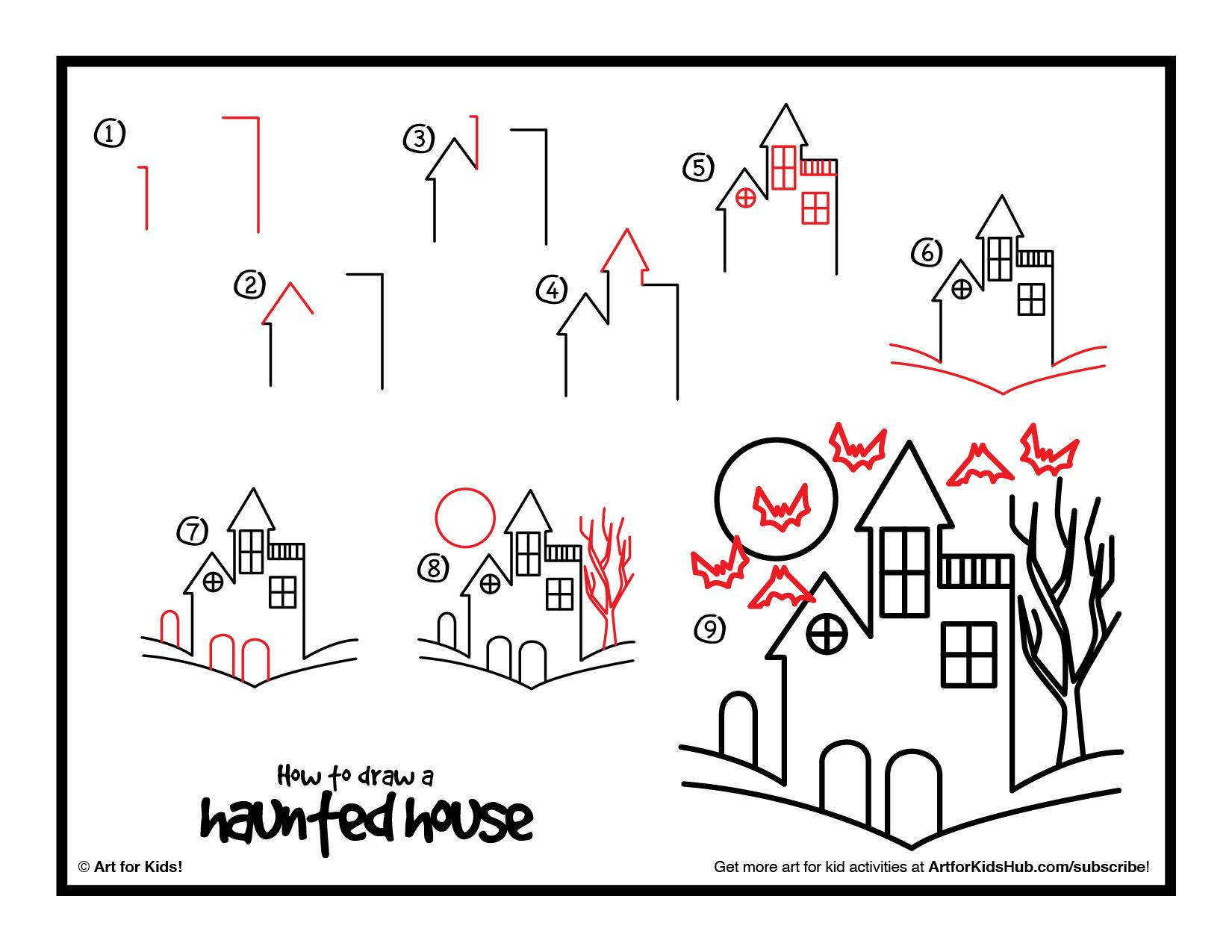 1650x1275 easy to draw volcano how to draw a haunted house google search - Easy Haunted House Drawing