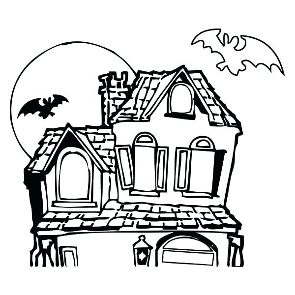 600x600 Haunted House Drawing - Easy Haunted House Drawing