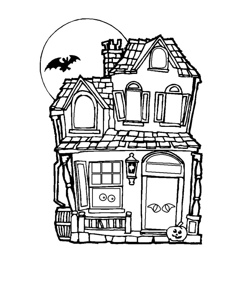 860x983 easy haunted house drawing - Easy Haunted House Drawing