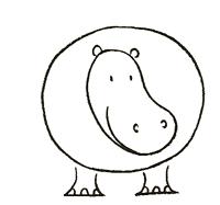 200x187 How To Draw Hippos Drawing Tutorials Drawing How To Draw - Easy Hippo Drawing