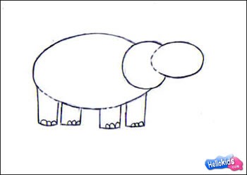 350x248 how to draw hippopotamus - Easy Hippo Drawing