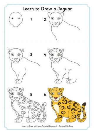 320x452 learn to draw a jaguar parentingkid stuff drawings, cheetah - Easy Jaguar Drawing