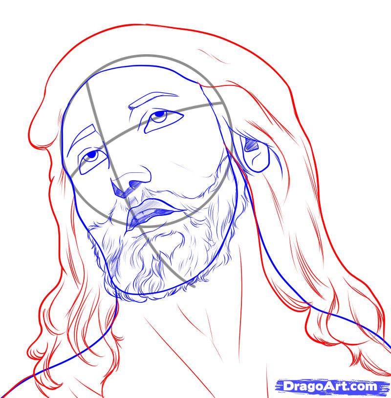 800x815 How To Draw Jesus, Step - Easy Jesus Drawing