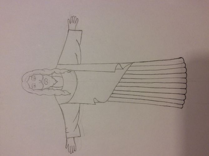 670x500 How To Draw Jesus Steps - Easy Jesus Drawing