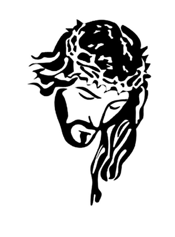 570x771 jesus crochet pattern easy to read throw size chains to etsy - Easy Jesus Drawing