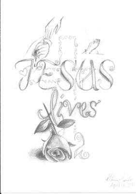 281x400 Jesus Lives! - Easy Jesus Drawing